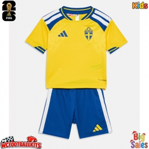 Sweden Replica Home Stadium Kit for Kids World Cup 2026 Short Sleeve (+ pants)